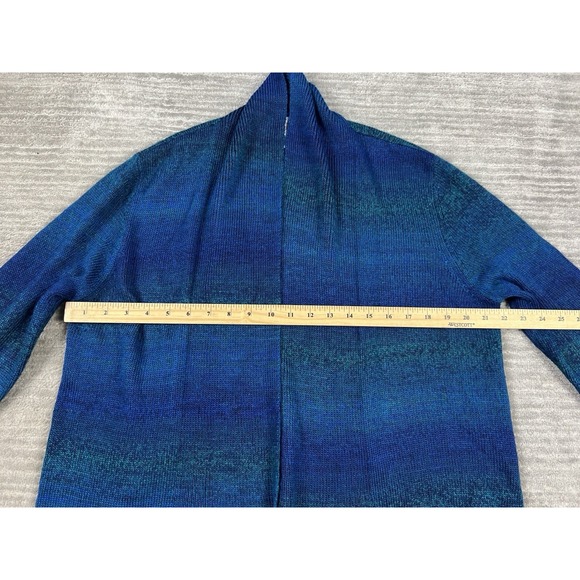 Ruby Rd Favorites Sweater Womens XL Blue Long Sleeve Open Front Acrylic Cardigan - Picture 4 of 12